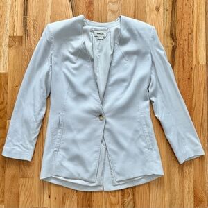 Helmut Lang Light Gray Tailored One-Button Blazer Size 2 – Made in USA